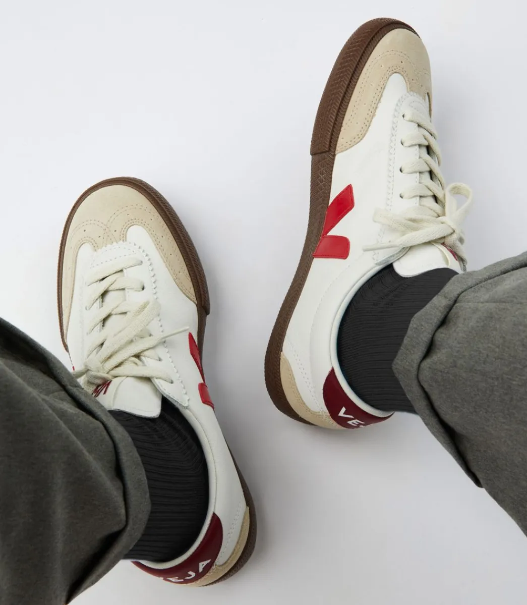 Women VEJA VOLLEY LEATHER WHITE PEKIN BARK