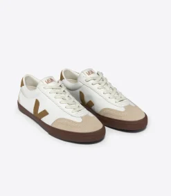 VEJA VOLLEY LEATHER WHITE TENT BARK