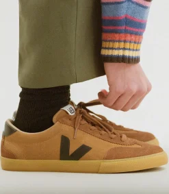 Women VEJA VOLLEY SUEDE CAMEL BLACK