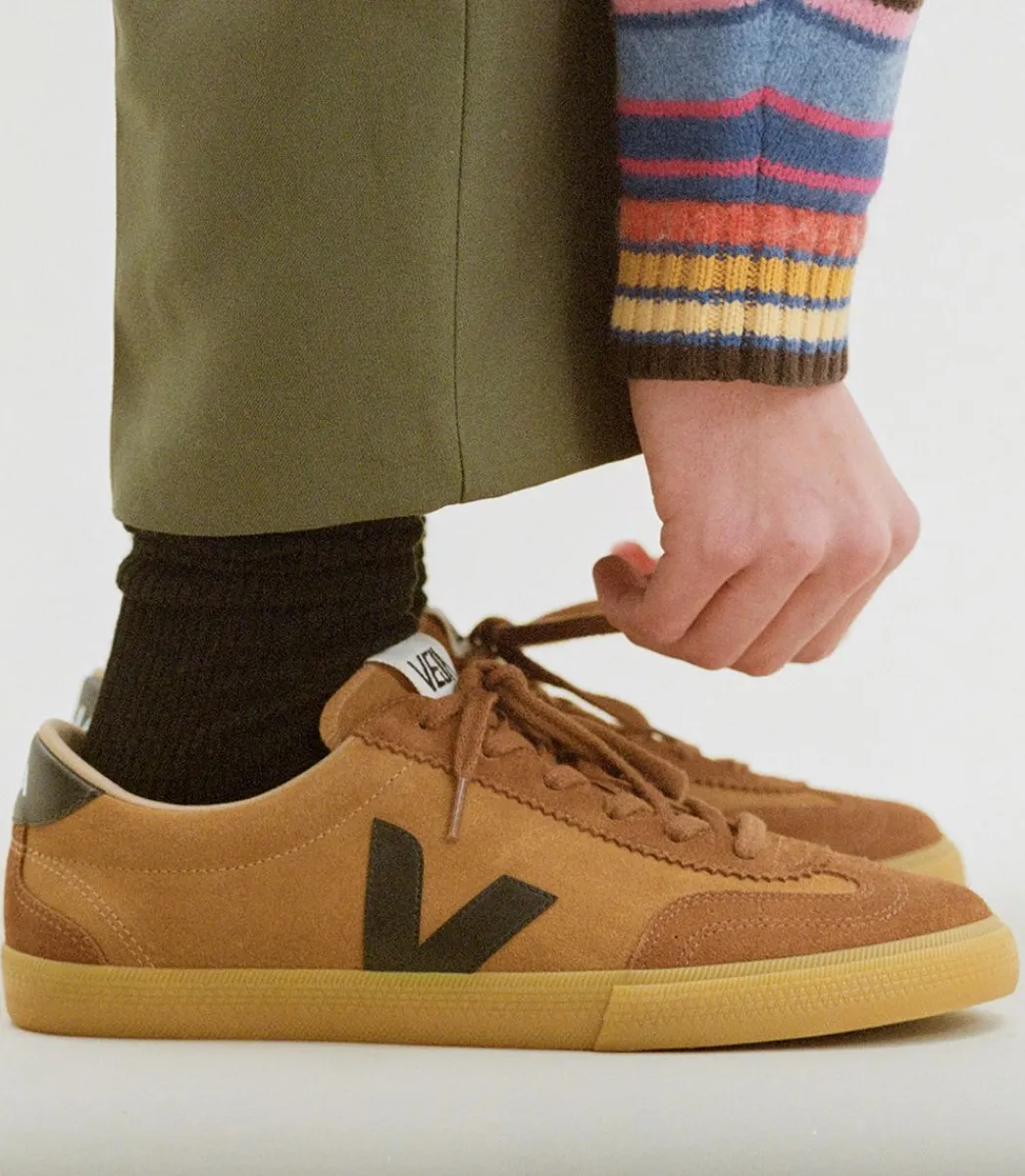 Women VEJA VOLLEY SUEDE CAMEL BLACK